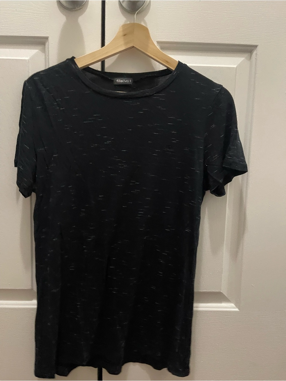 Fila Black Speckled Short Sleeve Crew Tee